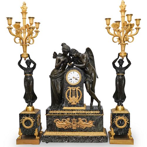 FRENCH EMPIRE GARNITURE MARBLE