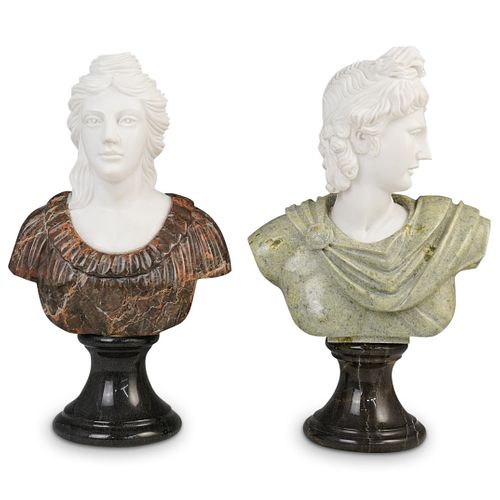 PAIR OF GRECO ROMAN MARBLE BUSTSDESCRIPTION  3907e7