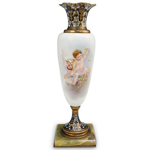 FRENCH CHAMPLEVE AND PORCELAIN