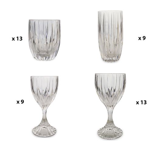 (44 PC) BACCARAT STYLE CRYSTAL