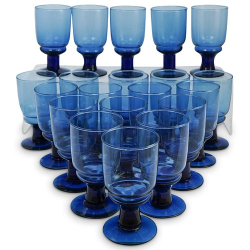  20 PC BLUE MURANO GLASS GOBLET 39086c