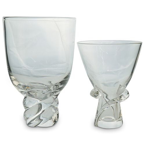 (2 PC) STEUBEN GLASS VASESDESCRIPTION: