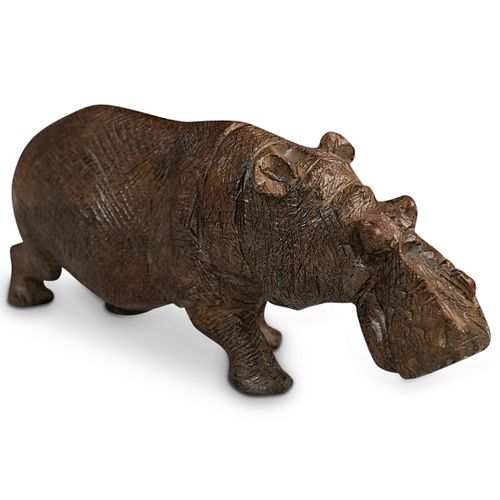 STONE CARVED HIPPO FIGURINEDESCRIPTION: