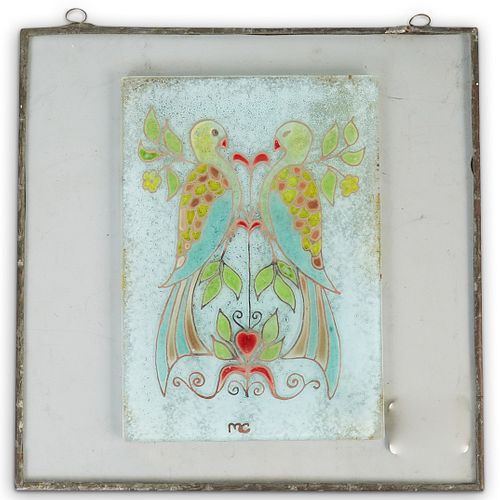 MC SIGNED ART GLASS PLAQUEDESCRIPTION: