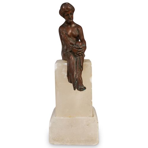 NEOCLASSICAL BRONZE SITTING FEMALE 3908fa