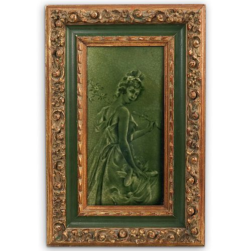 FRAMED PORCELAIN MAJOLICA PLAQUEDESCRIPTION  3909d7