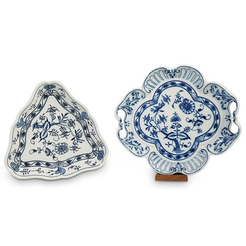 (2 PC) MEISSEN BLUE ONION SERVING