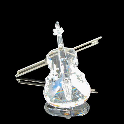 2PC SWAROVSKI CRYSTAL FIGURINE, VIOLIN