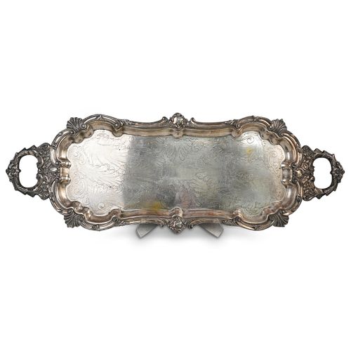 ANTIQUE BRITISH SILVER PLATED TRAYDESCRIPTION: