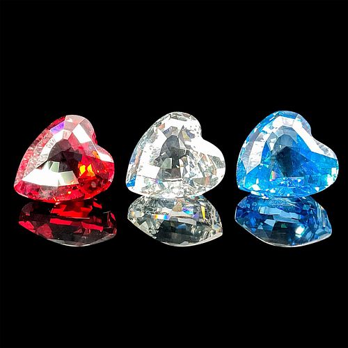 3PC SWAROVSKI CRYSTAL PAPERWEIGHTS,