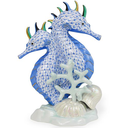 HEREND PORCELAIN DOUBLE SEAHORSE 390a30
