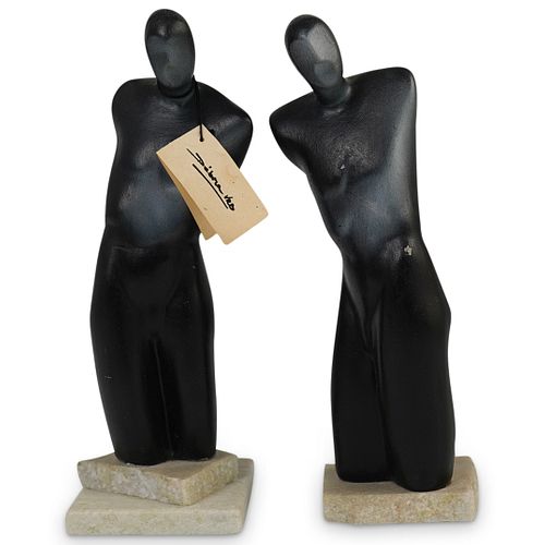  2 PC MALE BUST SCULPTURE SETDESCRIPTION  390a40