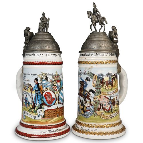  2 PC WW1 IMPERIAL GERMAN STEIN 390a47