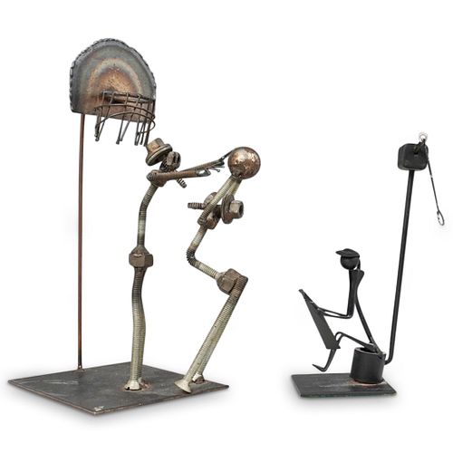 (2 PC) FIGURAL IRON STATUESDESCRIPTION: