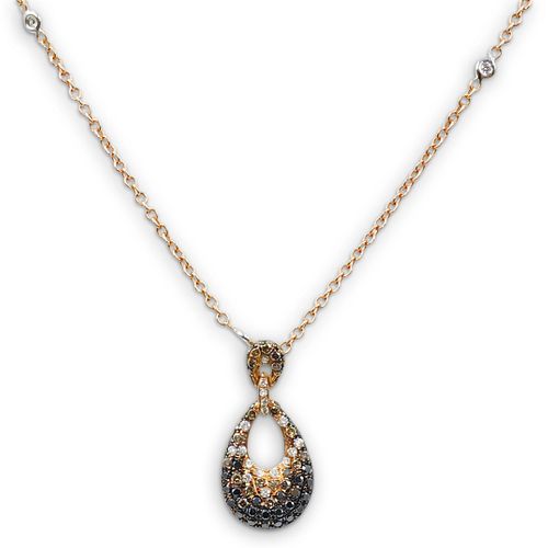 18K ROSE GOLD & DIAMOND NECKLACEDESCRIPTION: