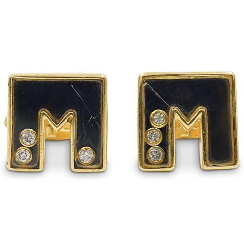 14K GOLD FLOATING DIAMOND CUFFLINKSDESCRIPTION  390abf