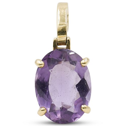 14 KT YELLOW GOLD & AMETHYST PENDANTDESCRIPTION: