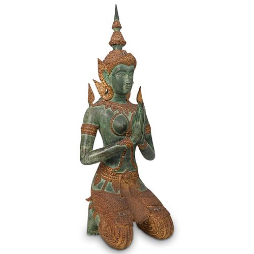 ANTIQUE THAI BRONZE BUDDHA STATUEDESCRIPTION: