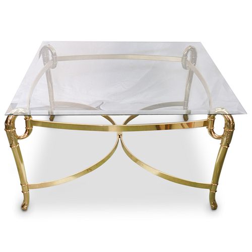 BRASS GLASS TOP COFFEE TABLEDESCRIPTION  390b44