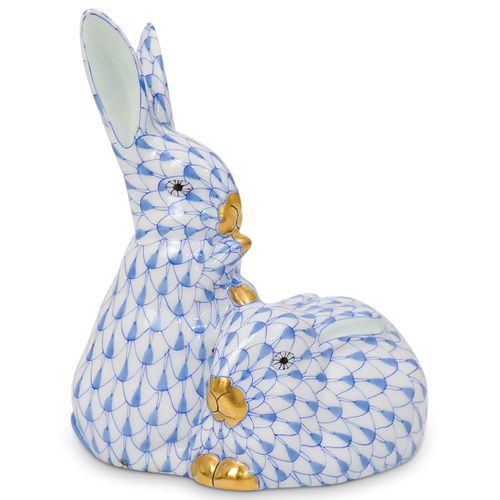 HEREND PORCELAIN DOUBLE RABBITDESCRIPTION  390bcd