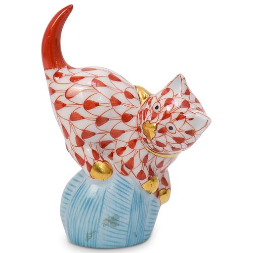 HEREND "CAT & BALL" PORCELAINDESCRIPTION: