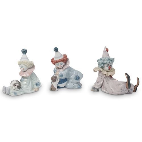  3 PC LLADRO PORCELAIN CLOWN FIGURINESDESCRIPTION  390c43