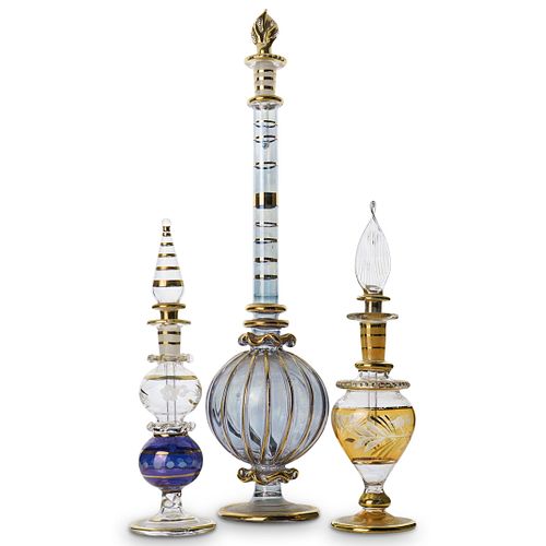 EGYPTIAN GLASS VANITY BOTTLE SETDESCRIPTION: