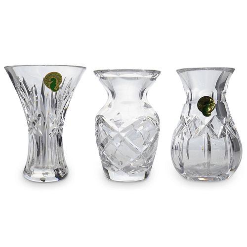 (3 PC) WATERFORD CRYSTAL VASESDESCRIPTION: