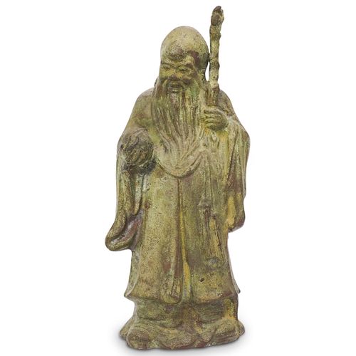 CHINESE BRONZE LOHAN STATUEDESCRIPTION: