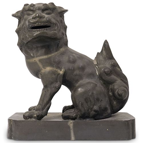 CHINESE METAL FOO DOG STATUEDESCRIPTION: