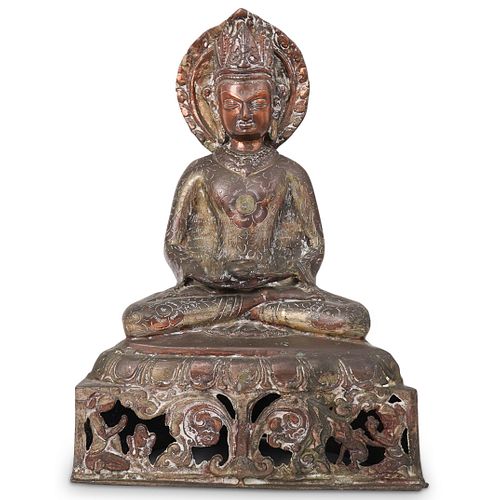 ANTIQUE BRASS BUDDHA STATUEDESCRIPTION  390cb3