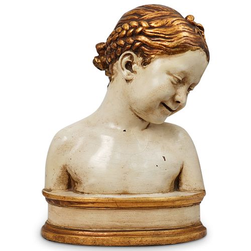 POLYCHROME WOOD CARVED FIGURAL 390ccd