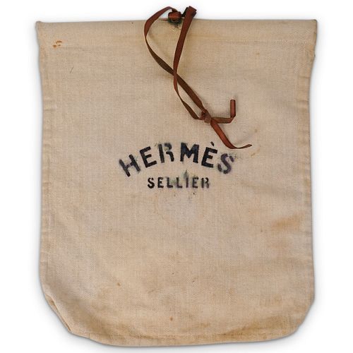 VINTAGE HERMES SELLIER CLOTH SACKDESCRIPTION: