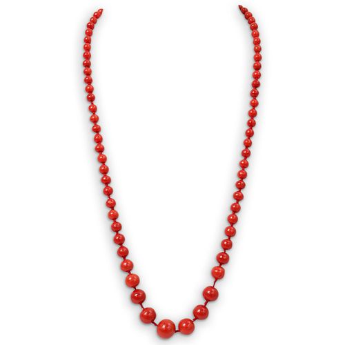 RED CORAL BEADED GOLD NECKLACEDESCRIPTION  390cfa