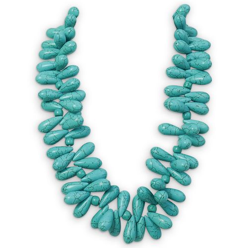 TURQUOISE BEADED NECKLACEDESCRIPTION: