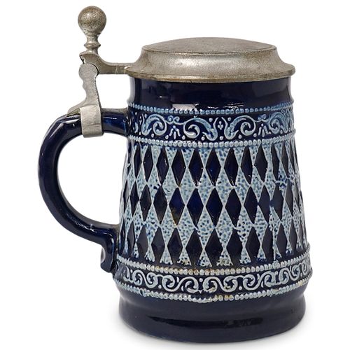 GERMAN COBALT BLUE PORCELAIN STEINDESCRIPTION: