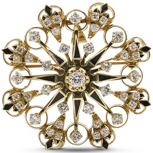 18K GOLD AND DIAMOND STAR BROOCHDESCRIPTION  390e68