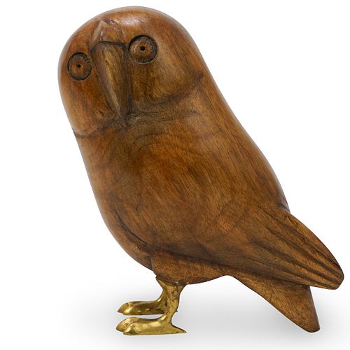 SERGIO BUSTAMANTE WOOD OWL SCULPTUREDESCRIPTION: