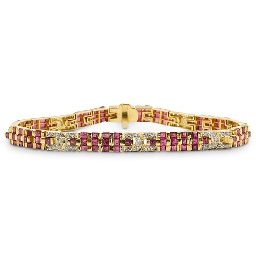 18K GOLD DIAMOND AND RUBY BRACELETDESCRIPTION  390e8b