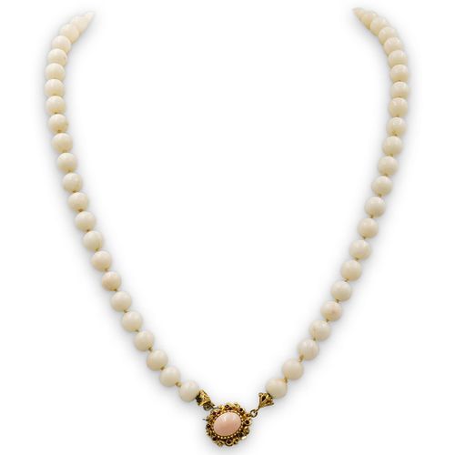 ITALIAN 18K GOLD AND CORAL BEADED