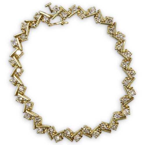 14K GOLD AND DIAMOND BRACELETDESCRIPTION: