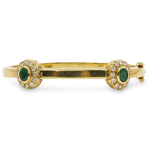 22K GOLD EMERALD AND DIAMOND BRACELETDESCRIPTION  390e95