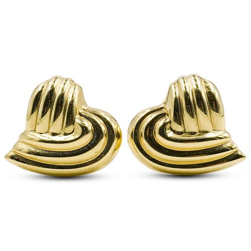 14K GOLD EARRINGS HEART SHAPEDESCRIPTION: