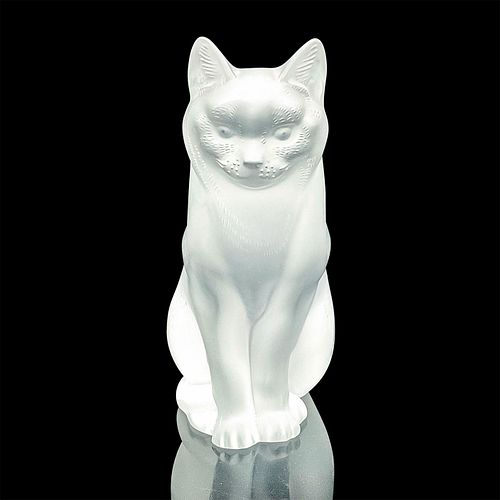 LALIQUE LARGE CRYSTAL CAT SCULPTUREA 390ec7