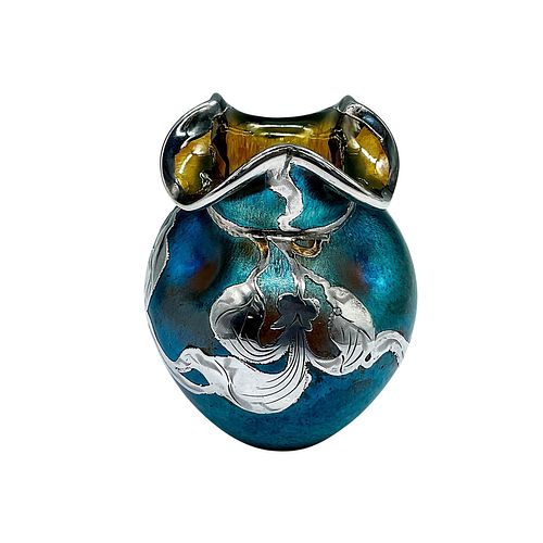 LOETZ ART GLASS ART NOUVEAU STERLING