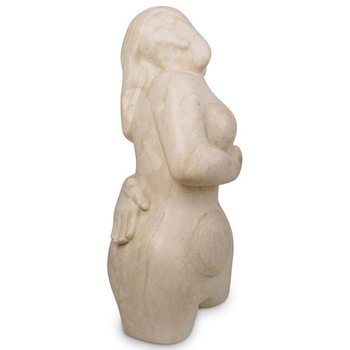 VINTAGE ITALIAN MARBLE NUDE BUSTDESCRIPTION: