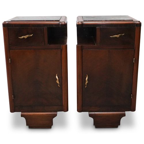 PAIR OF FRENCH ART DECO NIGHT TABLESDESCRIPTION: