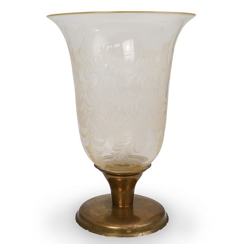 LARGE MURANO GLASS AND BRASS PEDESTAL 390f0c