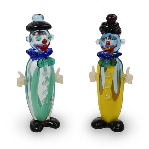 2 MURANO HAND BLOWN GLASS CLOWNSDESCRIPTION  390f3f