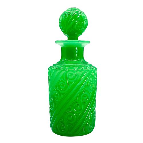 VINTAGE GREEN GLASS BOTTLE WITH 390f50